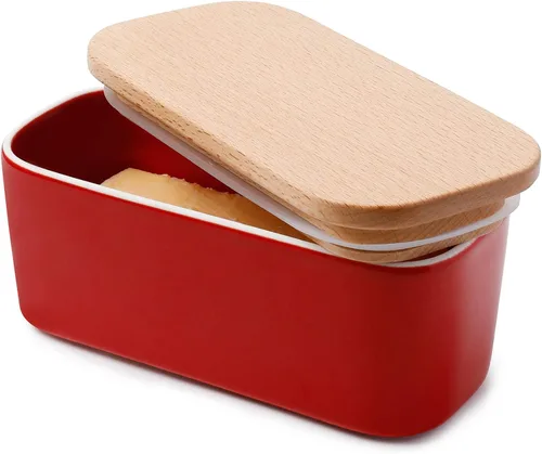 Miniatura 8 de Mantequera Sweese grande con tapa para encimera, mantequera hermética con capacidad para 2 varillas de mantequilla, recipiente de mantequilla
