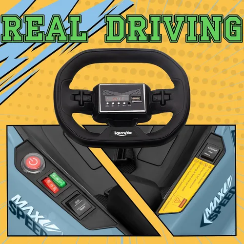 Miniatura 5 de KerryYoo K61 Go Kart - Kart eléctrico de deriva con asiento de longitud ajustable, juguete de paseo al aire libre de 24V con 4 modos de velocidad