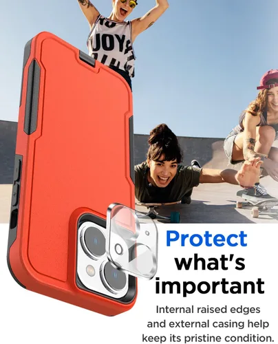 Miniatura 3 de AICase Funda para iPhone 15 Plus con protector de pantalla de vidrio + lente de cámara, resistente protección contra caídas, cuerpo completo