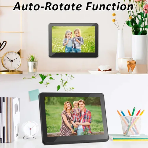 Miniatura 2 de kimire - Marco de fotos digital con WiFi, pantalla táctil de 1920 x 1080, compatible con unidad USB thumb y ranura SD, reproductor de música, reloj