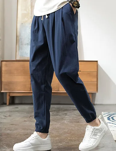 Miniatura 3 de Zontroldy Pantalones de algodón y lino para yoga, golf, playa, jogger, sudor, descanso, harem, pantalones
