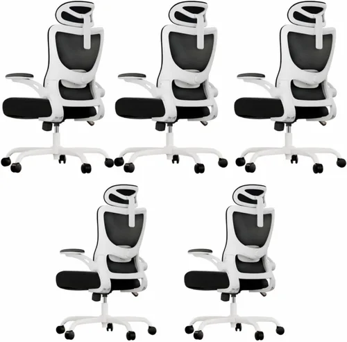 Miniatura 12 de Marsail - Silla ergonómica de oficina - Silla de escritorio con respaldo alto de malla y soporte lumbar ajustable, silla giratoria con ruedas