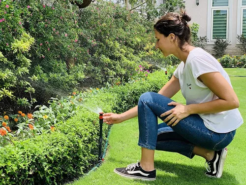 Miniatura 4 de Eden 98063 Sistema de riego de jardín con diseño flexible multiajustable sobre el suelo, rociador y manguera, juego de riego de plantas de bricolaje