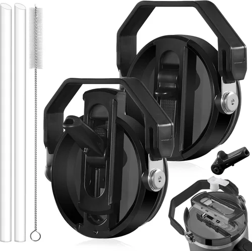 Miniatura 16 de Paquete de 2 Tapas con Popote Abatible a Prueba de Fugas para Reemplazo de Tapa Stanley 30 oz, para Accesorios de Vaso Tumbler Stanley Quencher