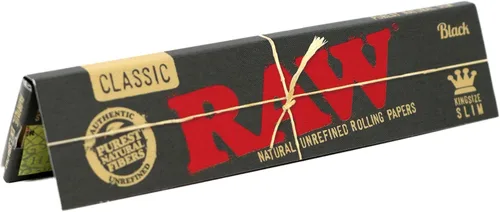 Miniatura 3 de RAW Classic Black King Size Slim Natural - Papel de liar ultrafino de 4.331 in (4.331 in) (50 unidades)