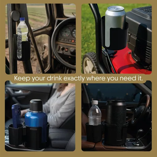 Miniatura 2 de Expansor de portavasos para automóvil, juego de adaptador de portavasos ajustable 2 en 1 con accesorio magnético para montaje de botella, se adapta