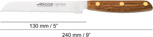 Miniatura 2 de ARCOS Cuchillo Tomate Acero Inoxidable 5 Pulgadas. Cuchillo de Cocina para Verduras. Mango Ovengkol Madera 100% Natural FSC y Hoja 5.118 in. Serie