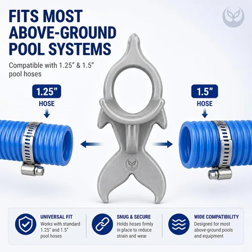 Miniatura 7 de Soporte de manguera de piscina sobre el suelo, 2 unidades, soporte de tubo de filtro de 1.5 pulgadas, soporte de soporte de aspiración intex, Gris