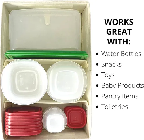 Miniatura 6 de Caja organizadora de contenedores de almacenamiento de alimentos, un organizador de cajones de cocina compatible con Rubbermaid, Glad Containers