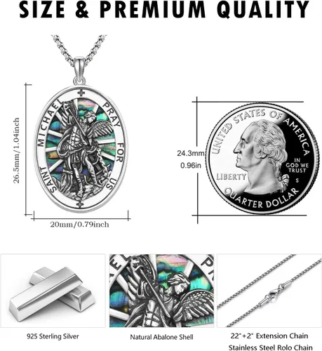 Miniatura 286 de Collar de plata de ley 925 con medalla de San Patrón, colgante de protección católica, amuleto, joyería religiosa para hombres y mujeres