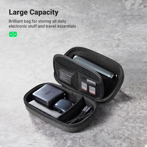 Miniatura 4 de UGREEN Organizador electrónico Estuche de viaje Bolsa Accesorios Bolsa de almacenamiento impermeable Portátil Bolsa de almacenamiento Esenciales