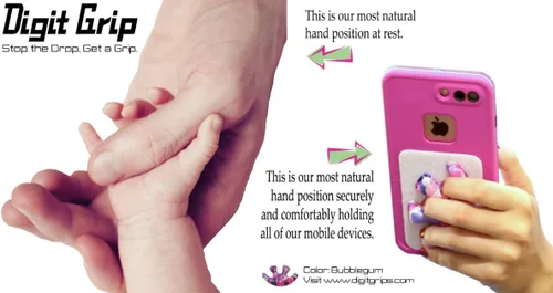Miniatura 2 de Digit Grip™ - Agarre para teléfono celular - Soporte ergonómico y cómodo para el dedo del teléfono - Agarre para teléfono celular para la mayoría