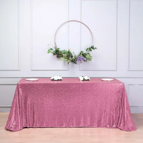 Miniatura 12 de Tableclothsfactory Luxury Collection Duchess - Mantel rectangular de lentejuelas, 60 x 126 pulgadas, color plateado