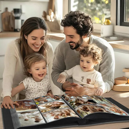 Miniatura 5 de Artmag Álbum de fotos de 4 x 6 pulgadas, 1000 fotos, gran capacidad, cubierta de cuero para bodas, álbumes de fotos con capacidad para fotos Marrón