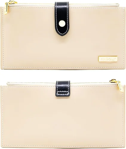 Miniatura 4 de ANDOILT - Cartera de cuero genuino para mujer con bloqueo RFID para tarjeta de crédito con cremallera