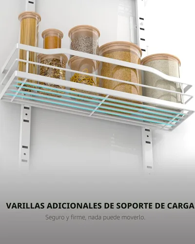 Miniatura 5 de Moforoco Organizador de Despensa Blanco de 6 Niveles Sobre la Puerta, Almacenamiento de Organización de Despensa, Estantes Colgantes de Metal