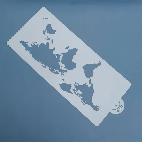 Plantilla de pastel de diseño de mapa mundial, plantilla de plástico hueco de impresión de pastel decorativo borde de flor, moldura de dibujo,