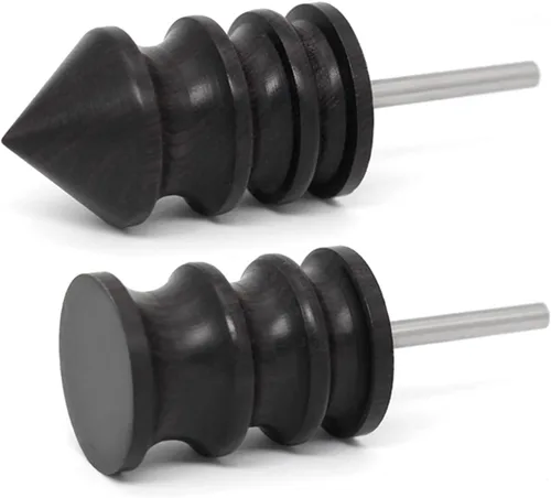 Miniatura 10 de Juego de 3 herramientas de pulido de cuero, barras pulidas de madera de ébano negro, bruñidor de cuero de madera de ébano, juegos de bruñidor