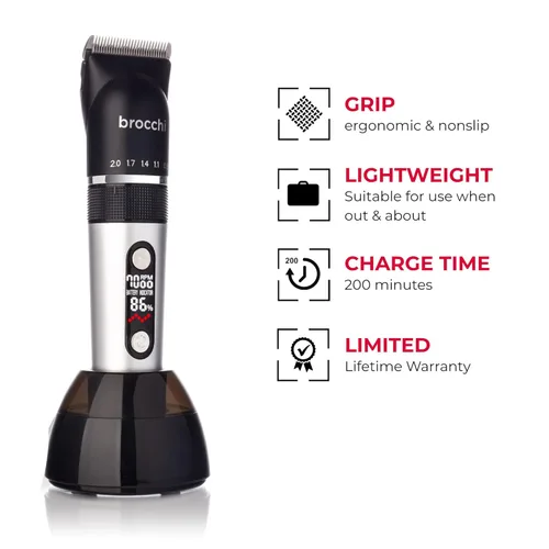 Miniatura 5 de Cortex International Brocchi - Herramienta de aseo y recorte, recortadora de barba para hombres, herramienta de aseo eléctrica digital, maquinilla