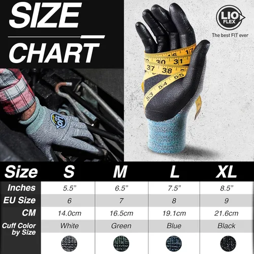 Miniatura 5 de Guantes de trabajo de seguridad con dedos táctiles, 3 pares de guantes de trabajo delgados y ligeros, ideales para trabajadores de almacén, Gris