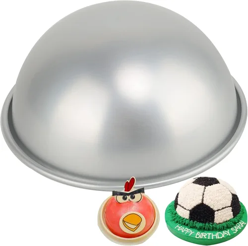 Miniatura 10 de Kundalini 6 pulgadas cúpula pastel Pan aluminio hemisferio 3D deporte bola DIY pastel de cumpleaños Pan