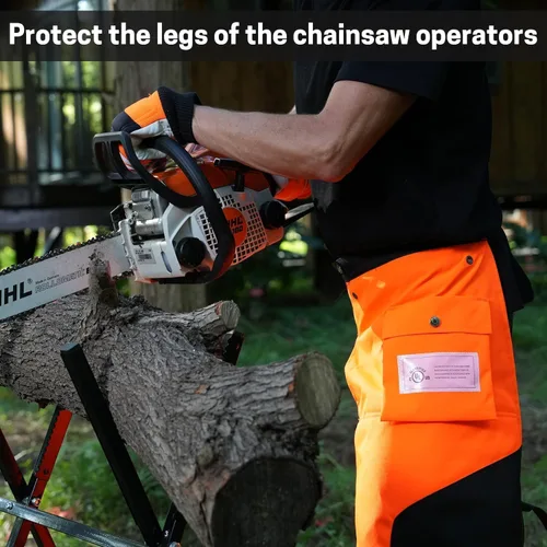 Miniatura 6 de Chaparreras para motosierra con delantal de 8 capas para hombres/mujeres leñadores trabajadores forestales pantalones protectores para motosierra