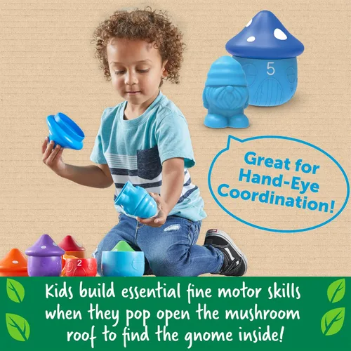 Miniatura 3 de Learning Resources Peekaboo Gnome Homes - Juguetes de clasificación para niños pequeños, reconocimiento de colores y tamaños, habilidades motoras