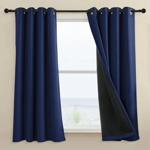 Miniatura 20 de Rutterllow - Cortinas 100% opacas, paneles de cortina con ojales, aislamiento térmico y bloqueo de luz para habitación y sala de estar