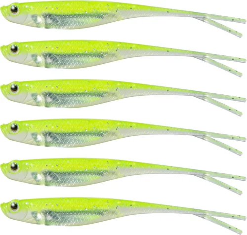 Miniatura 14 de Dr.Fish Señuelos de plástico suave, cebos de cola de horquilla suaves, cebos de natación suaves Jerk Shad de 3 a 4-3/4 pulgadas, cebos de pesca