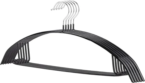 Juego de 5/10 perchas de metal con revestimiento de goma antideslizante, sin golpes, resistentes para suéteres, camisas, abrigos, vestidos o trajes,