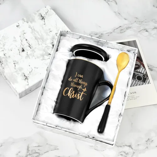 Miniatura 7 de YHRJWN Regalos cristianos para mujeres y hombres, taza con texto en inglés "I Can Do All Things Through Christ", regalos religiosos, taza