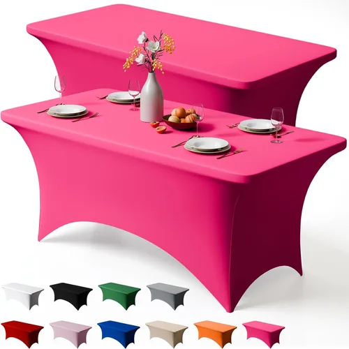 Miniatura 25 de Trlyc Paquete de 1 mantel rectangular de elastano de 4 pies – 48 x 30 pulgadas, resistente a las arrugas, para bodas, fiestas, banquetes, picnic
