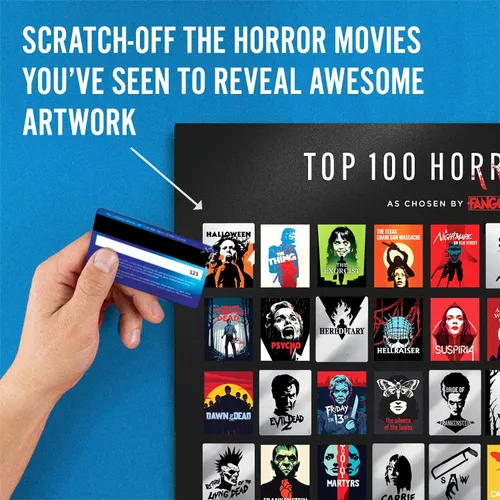 Miniatura 5 de Curious Charts - Póster oficial de películas de terror Fangoria para rascar, las 100 mejores películas de terror, 16.5 x 23.4 pulgadas, decoración
