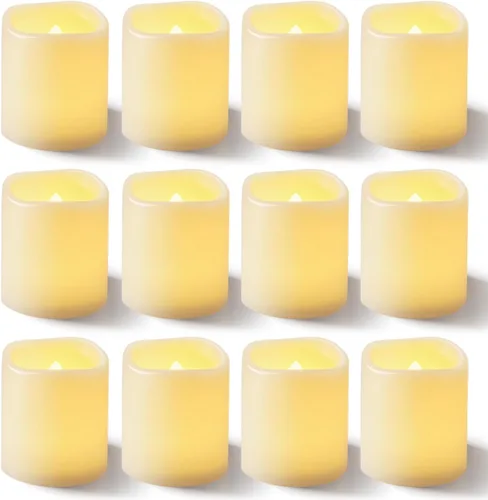 Homemory - Paquete de 100 velas votivas sin llama parpadeantes, velas falsas eléctricas de más de 200 horas, luz de té LED operada con pilas para