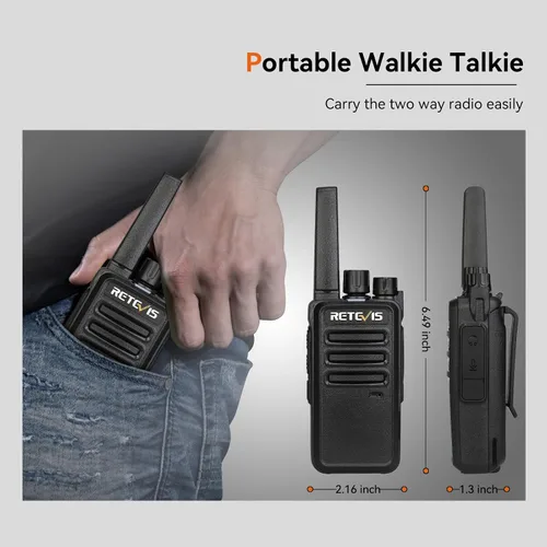 Miniatura 4 de Retevis RT68 Radio de 2 vías, Walkie Talkies de largo alcance para adultos (Paquete de 10) con cargador de 10 vías, carga más fácil y segura