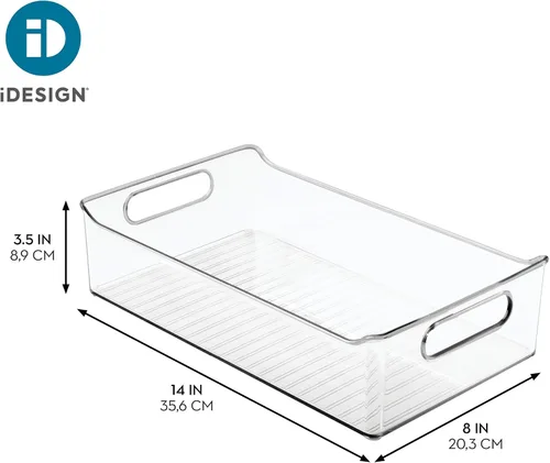 Miniatura 4 de iDesign Organizador de almacenamiento de despensa de plástico con asas, juego de 2, contenedores transparentes
