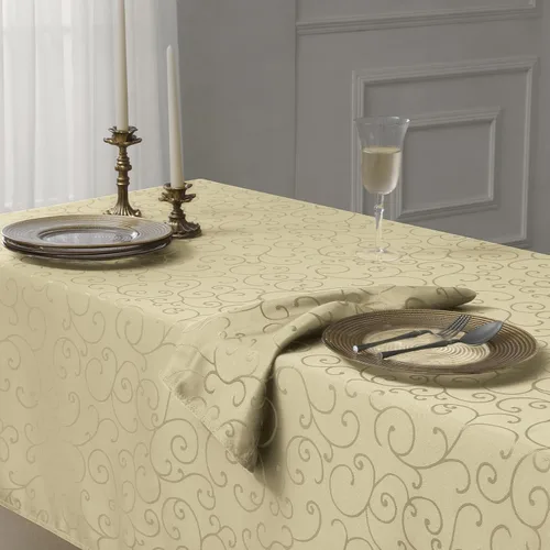 Miniatura 5 de Romanstile Mantel Rectangular de Jacquard, Mantel de Mesa Impermeable Elegante con Patrón Floral Rizado de Damasco, Cubierta de Mesa Decorativa