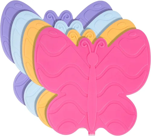Wildkin Paquetes de hielo para niños (paquete de 4) – Delgadas, reutilizables, mantiene el almuerzo fresco para la escuela/viajes, mariposa