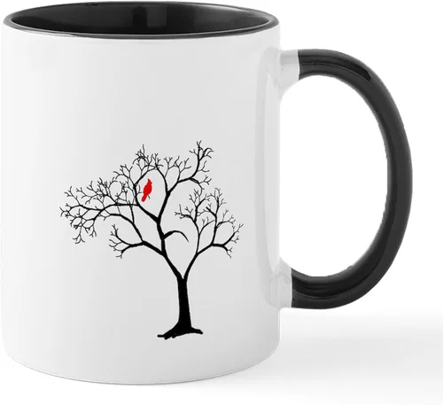 Miniatura 8 de CafePress Cardinal In Snowy Tree - Taza de café de cerámica (11 oz)