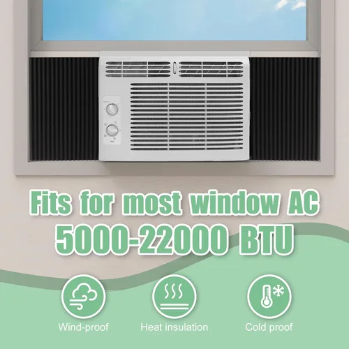 Miniatura 6 de Paneles laterales de espuma aislados para aire acondicionado de ventana, unidad de aire acondicionado de ventana, 17 pulgadas de alto x 12 pulgadas
