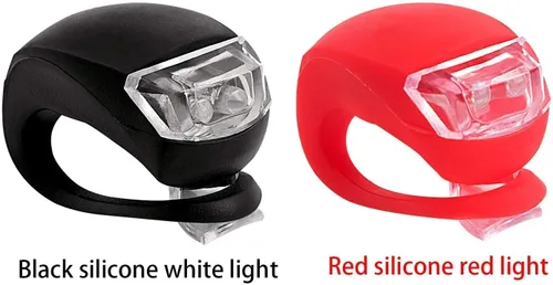 Miniatura 4 de Paquete de 8 luces de bicicleta, juego de luces LED de silicona para bicicleta, 4 faros delanteros de bicicleta y 4 luces traseras (rojo y blanco)