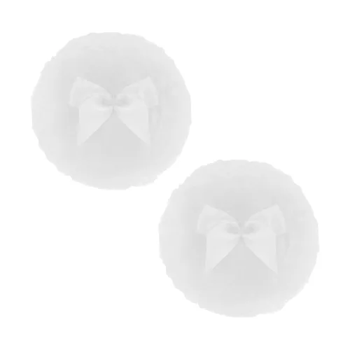 Miniatura 6 de 2 unidades de 4 pulgadas grandes esponjosos polvos de terciopelo ultra suave, soplos de polvo para rostro, cuerpo, polvo, reutilizables, sueltos