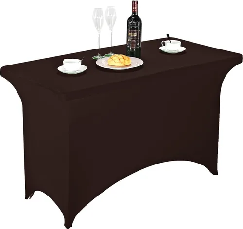 Miniatura 62 de LZY Cubierta de Mesa Elástica Ajustable de Spandex para Mesa Plegable de 6 pies, 4 pies o 8 pies, Mantel de Cóctel Rectangular, Perfecto para Champn