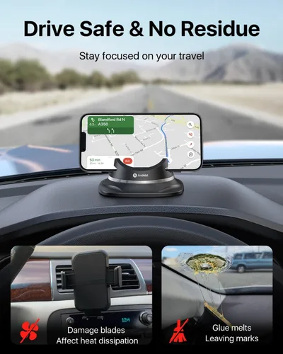 Miniatura 9 de andobil Soporte de teléfono de automóvil mejorado 2026, ultra estable y soporte de teléfono de silicona para tu automóvil, giratorio de 360°