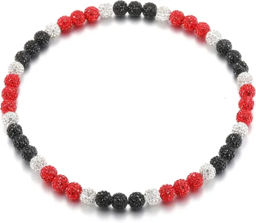 Miniatura 28 de SKQIR Collar de Cuentas de Béisbol para Hombres Bling Accesorios de Goteo de Béisbol con Diamantes de Imitación Brillantes para Hombres Colección
