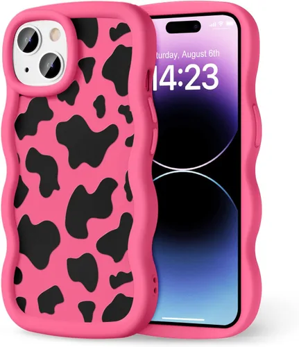 Miniatura 283 de Compatible con iPhone SE/8/7 Funda para Mujeres y Niñas, Marco Ondulado Rizado con Patrón Lindo, Estética Delgada Suave Silicona TPU Parachoques