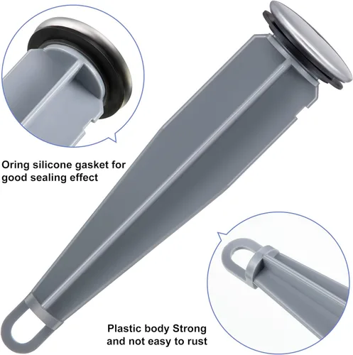 Miniatura 6 de Enhon Tapones emergentes compatibles con componentes de drenaje Moen, tapón de drenaje cromado para lavabo de baño, 4-7/8 pulgadas de alto, 1-1/4