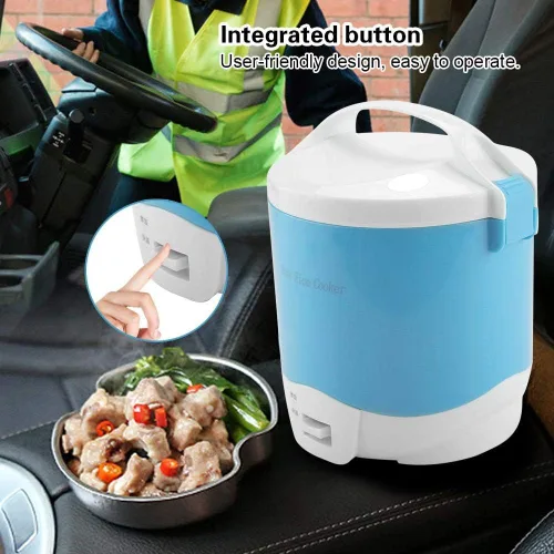 Miniatura 2 de Mini olla arrocera, 1.6L portátil de viaje, única olla de arroz pequeña con función de mantener el calor, vaporizador de revestimiento antiadherente