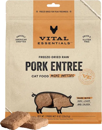 Miniatura 9 de Vital Essentials Alimento Crudo Liofilizado para Gatos, Mini Hamburguesas de Pavo, 8 oz