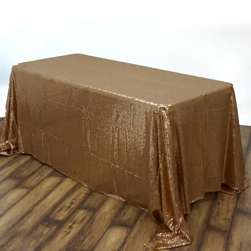 Miniatura 13 de Tableclothsfactory Luxury Collection Duchess - Mantel rectangular de lentejuelas, 60 x 126 pulgadas, color plateado